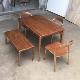 Bộ bàn ăn 4 ghế gỗ tự nhiên LATUS I | SMLIFE.vn