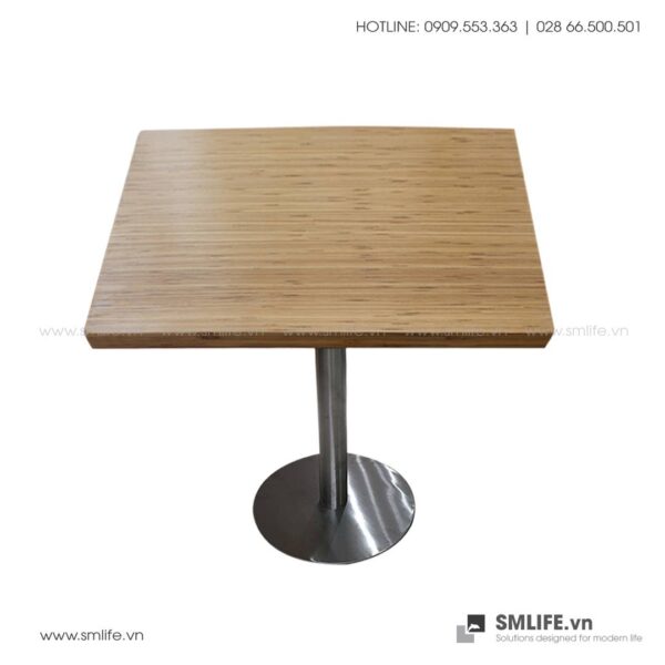 Bàn cafe HIGHLAND mặt bàn tre ép vuông SQ60 - Chân Inox | SMLIFE