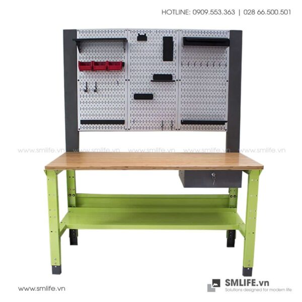 Bàn nguội cơ khí Workbench Khung Pegboard | SMLIFE