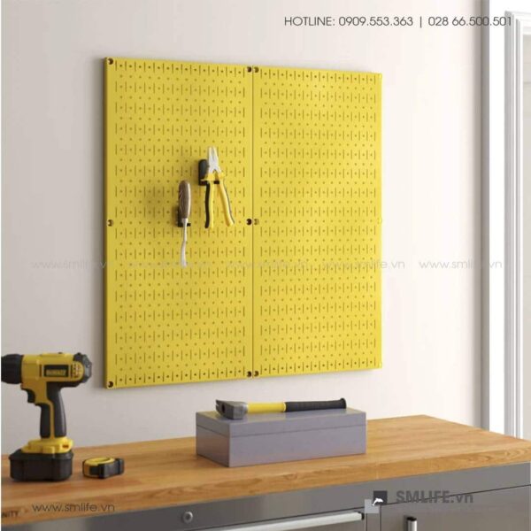 Bộ 2 Bảng treo dụng cụ Pegboard đứng 80×40 Màu Vàng