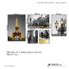 Tranh treo tường | Bộ 5 Tranh Thành Phố Paris Màu Vàng