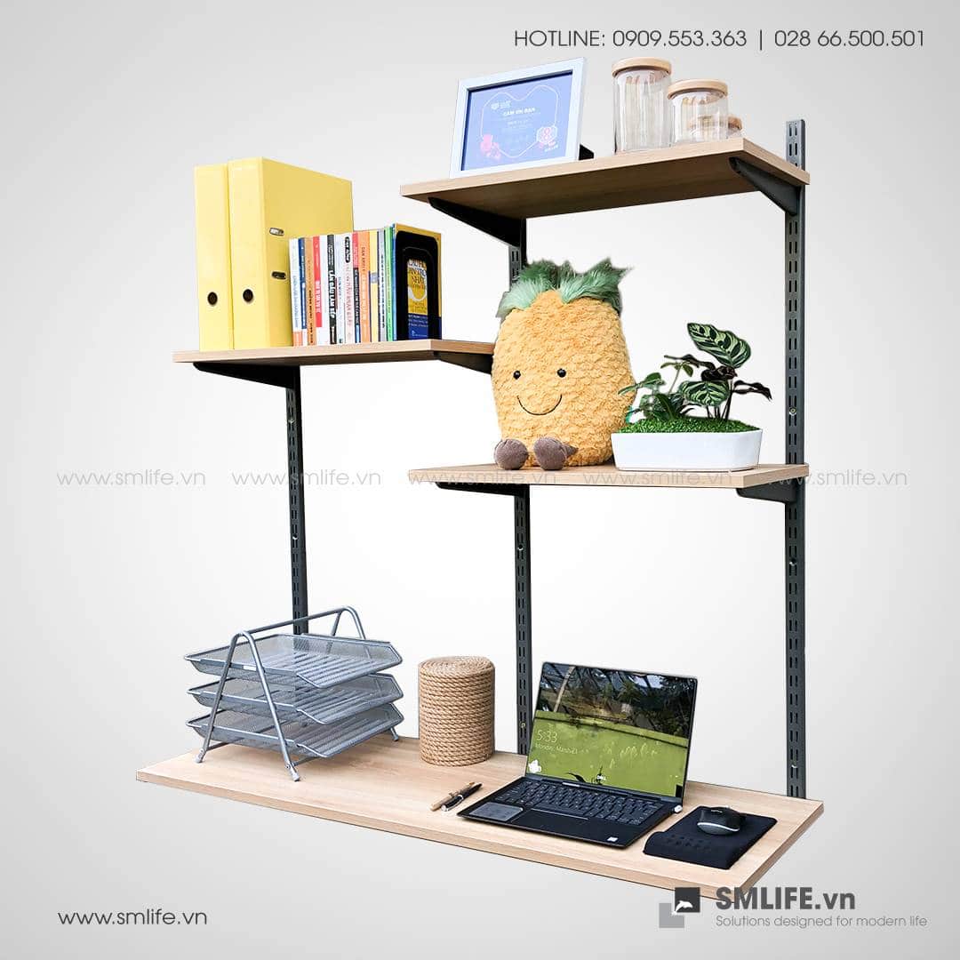Combo kệ thanh ray lỗ đôi Railshelf SMLIFE