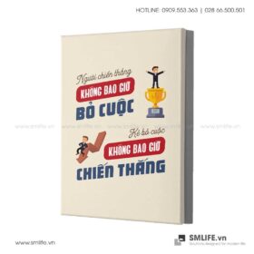 Tranh động lực văn phòng | Người chiến thắng không bao giờ bỏ cuộc, kẻ bỏ cuộc không bao giờ chiến thắng