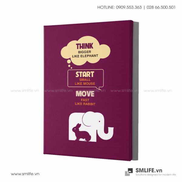Tranh động lực văn phòng | Think bigger like elephant start small like mouse fast like rabbit