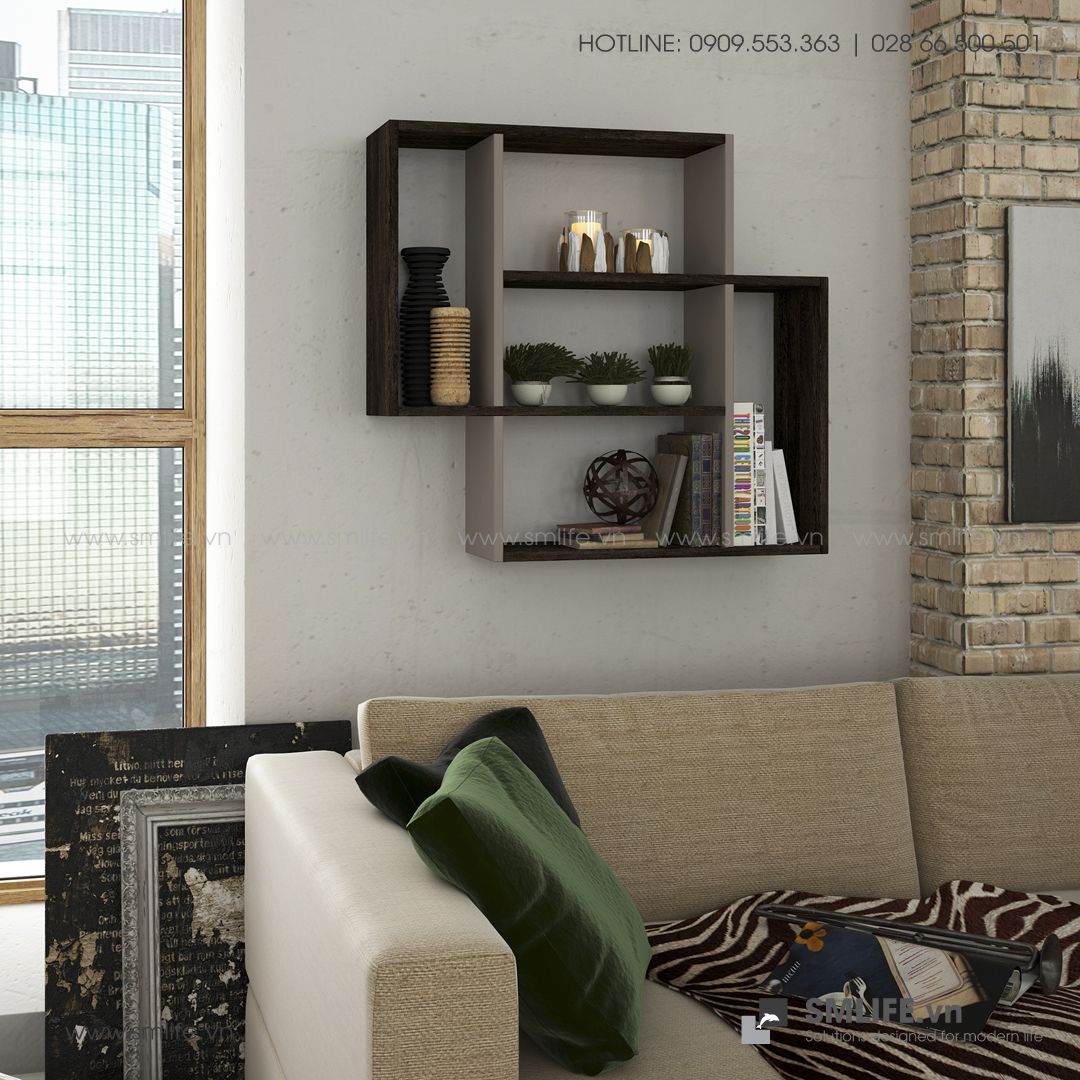 Kệ gỗ gắn tường trang trí hiện đại Blair  - Vì một sứ mệnh nội thất gỗ tự lắp ráp | SMLIFE