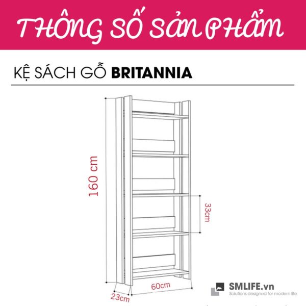 _0008_Kệ sách gỗ hiện đại Britannia