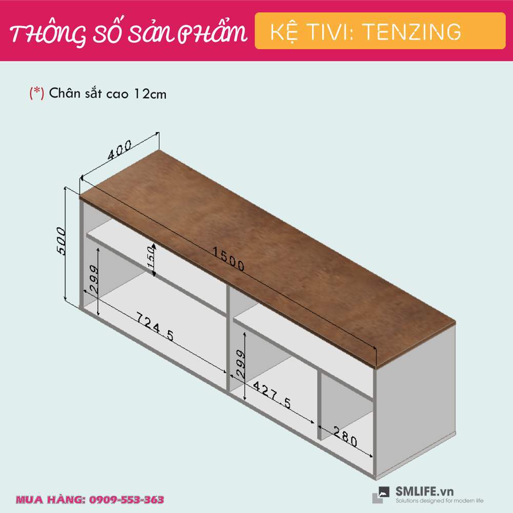 Kệ Tivi Gỗ Công Nghiệp Tenzing | SMLIFE.vn