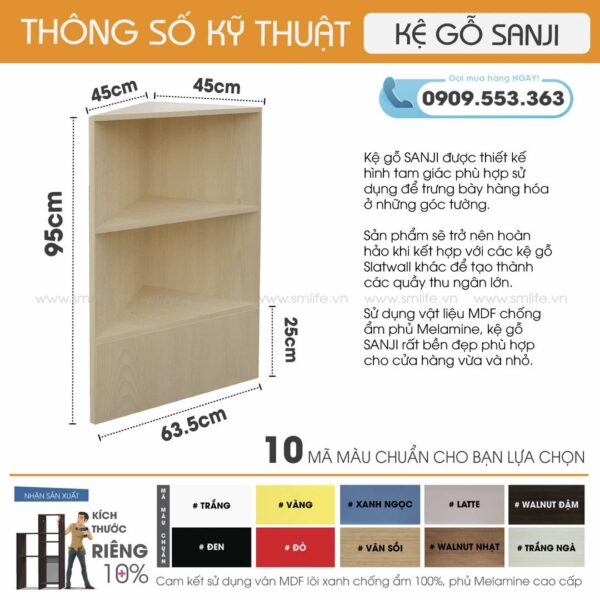 Quầy-gỗ-Slatwall-SANJI---Thông-số