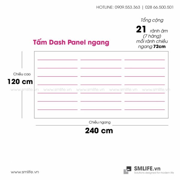 Tấm gỗ xẻ rãnh Dash Panel - Đỏ (8)