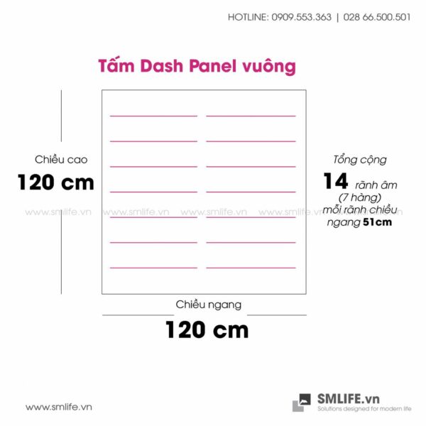 Tấm gỗ xẻ rãnh Dash Panel - Trắng ngà (6)