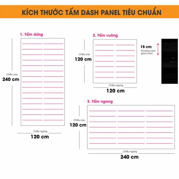 Tấm gỗ xẻ rãnh Dash Panel - Vàng (5)