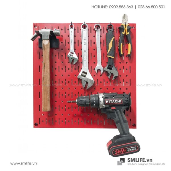 Bảng treo dụng cụ Pegboard cơ khí SQ - ĐỎ (2)