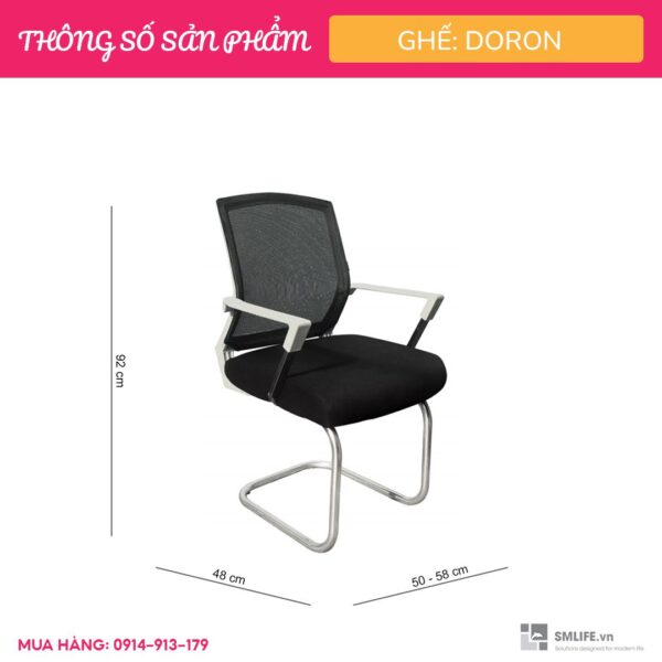 Ghế chân quỳ lưng trung bọc lưới Doron (1)