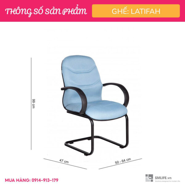 Ghế phòng họp chân quỳ bọc vải Latifah (2)