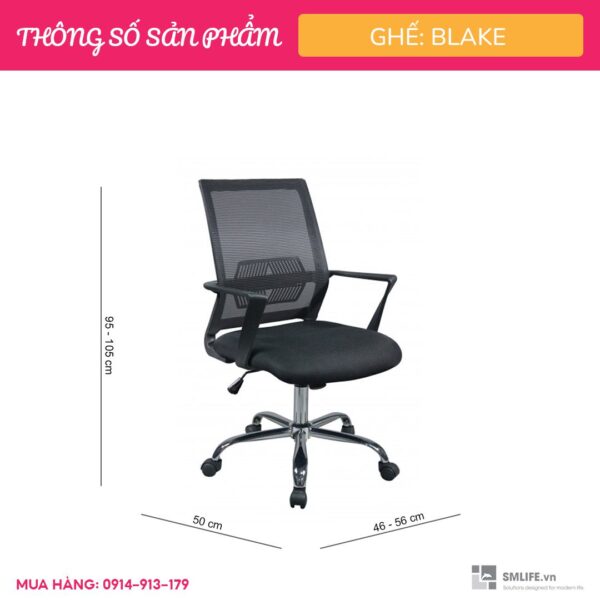 Ghế văn phòng chân xoay lưng lưới Blake (1)