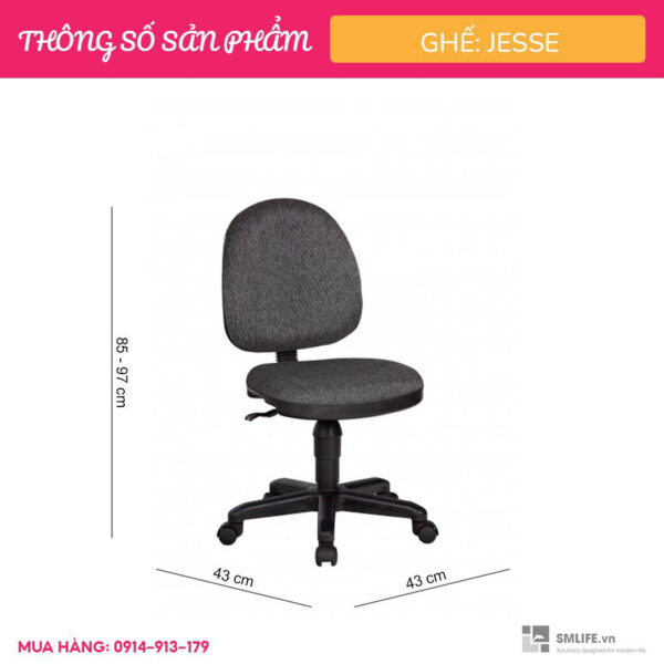 Ghế xoay nhân viên bọc vải JESSE (2)_compressed