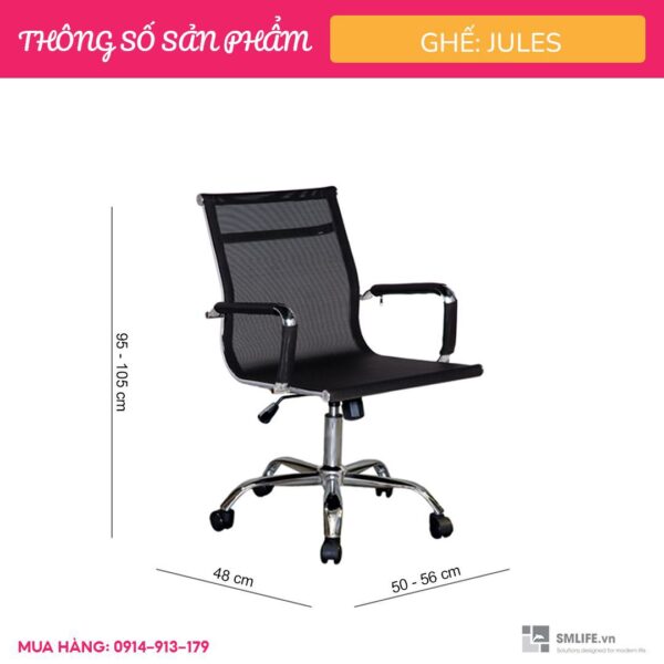 Ghế xoay văn phòn lưng cao bọc lưới Jules (3)_compressed