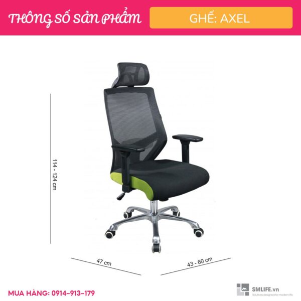Ghế xoay văn phòng cao cấp có tựa đầu Axel (1)