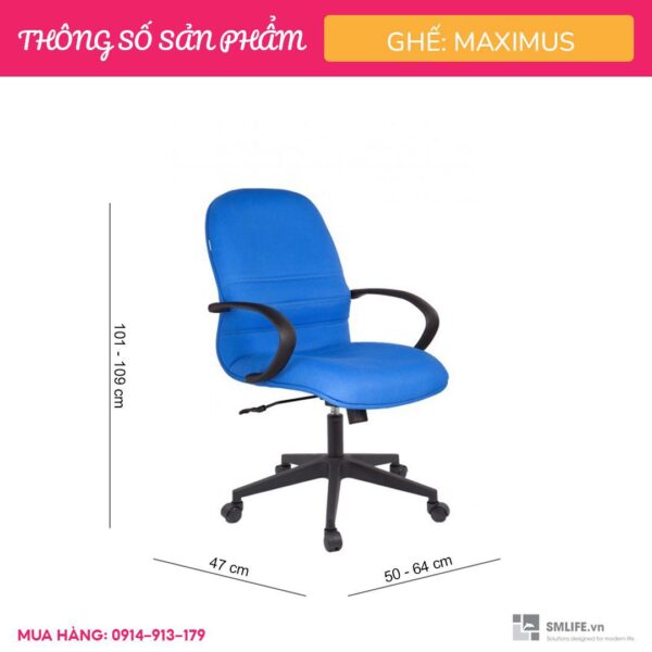 Ghế xoay văn phòng lưng trung bọc vải Maximus (2)_compressed