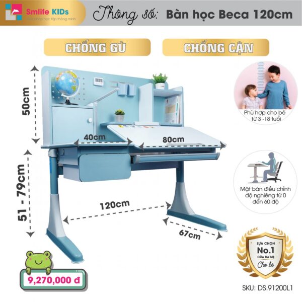 Ban hoc thong minh Beca 120cm 2 | SMLIFE