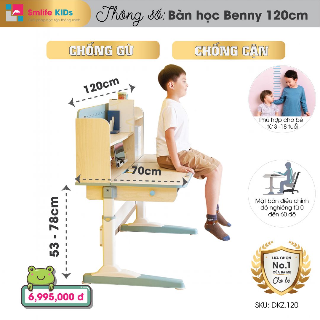 Ban hoc thong minh Benny 120cm 2 | SMLIFE