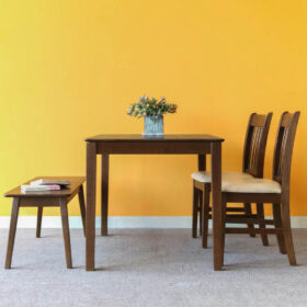 Bộ bàn ăn 3 ghế gỗ tự nhiên Annas & Bench | SMLIFE.vn