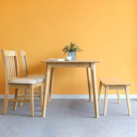 Bộ bàn ăn 3 ghế gỗ tự nhiên Annas Jackson & Bench | SMLIFE.vn
