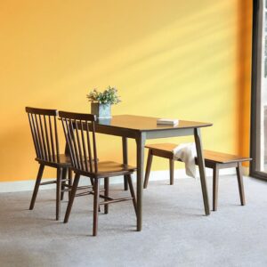Bộ bàn ăn 3 ghế gỗ tự nhiên Gwyneth Jackson & Bench - Nâu | SMLIFE.vn
