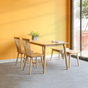 Bộ bàn ăn 3 ghế gỗ tự nhiên Gwyneth Jackson & Bench - Tự nhiên | SMLIFE.vn
