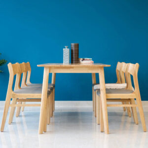 Bộ bàn ăn 6 ghế gỗ tự nhiên Cazorla Jackson - Tự nhiên | SMLIFE.vn