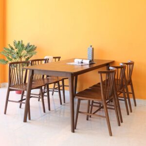 Bộ bàn ăn 6 ghế gỗ tự nhiên Ristarte Jackson - Nâu | SMLIFE.vn