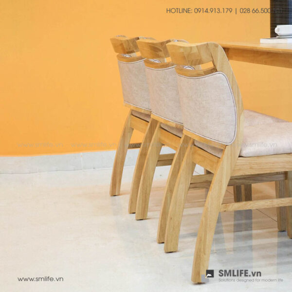 Bộ bàn ăn 6 ghế gỗ tự nhiên Vieira Jackson 6 - Tự nhiên | SMLIFE.vn