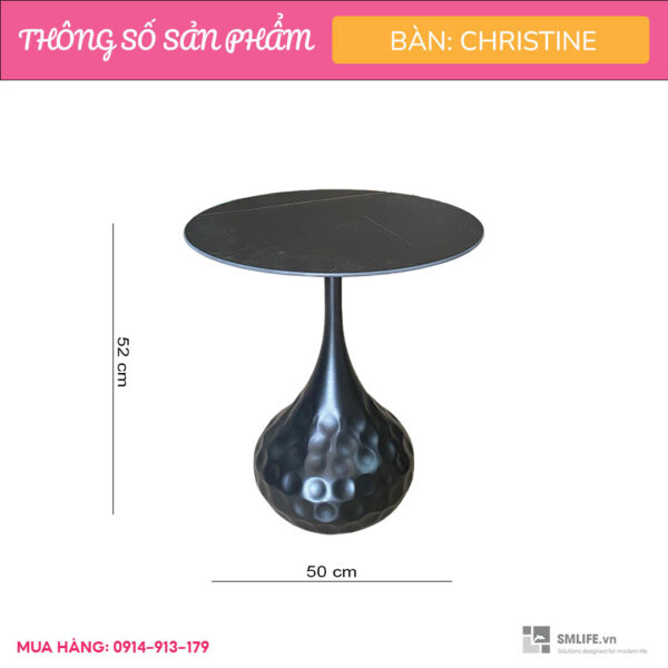 Bàn sofa, bàn trà bình hoa mặt gỗ chân thép Christine  | SMLIFE.vn