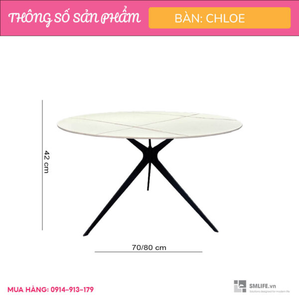 Bàn sofa, bàn trà mặt đá phiến chân thép Chloe | SMLIFE.vn