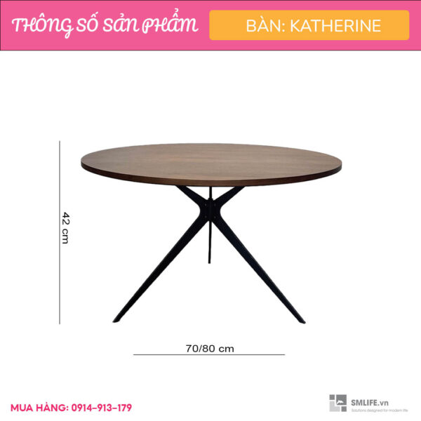 Bàn sofa, bàn trà mặt gỗ chân thép Catherine | SMLIFE.vn