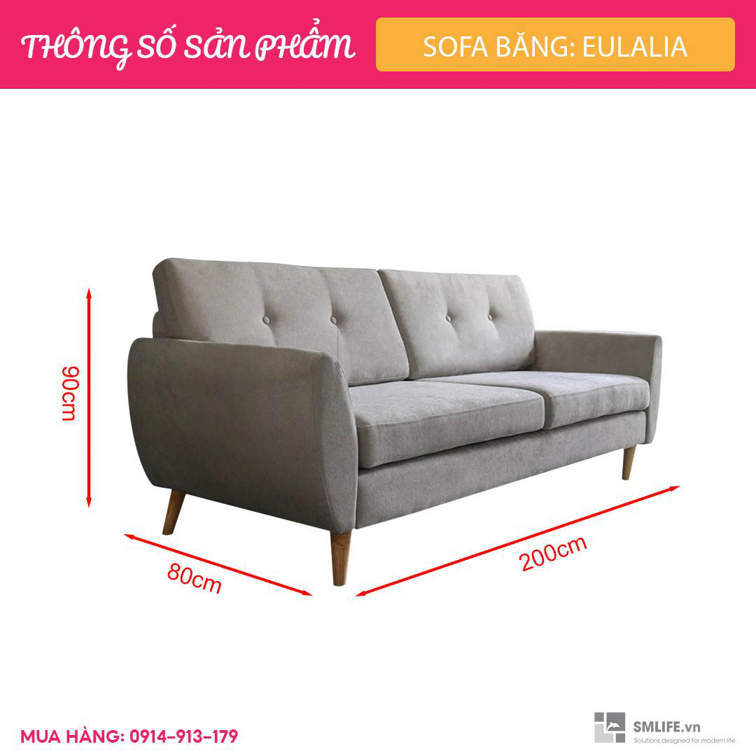 Sofa băng Eulalia – Xám