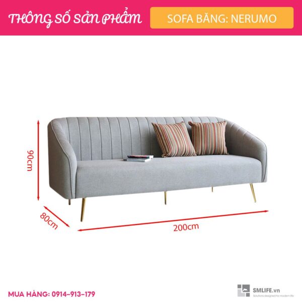 Sofa băng Nerumo – Xám