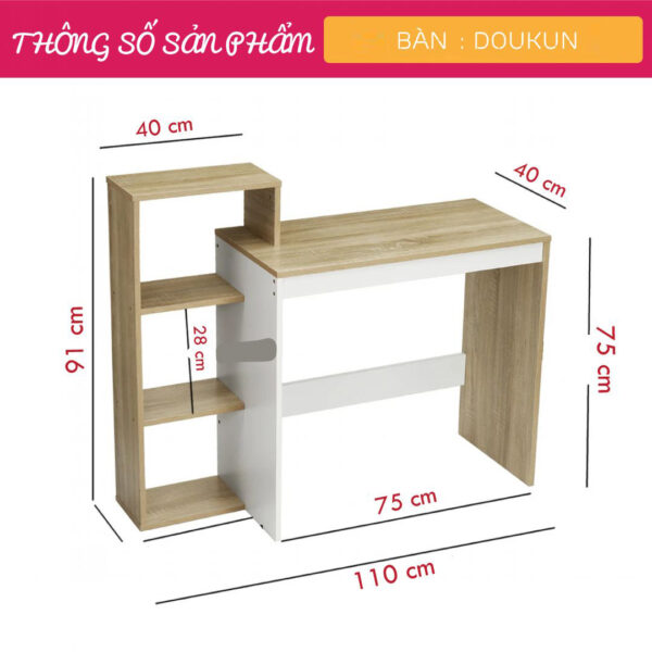 Bàn trang điểm gỗ hiện đại Doukun | SMLIFE.vn