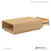 Bàn sofa gỗ sồi hình chữ nhật có hộc kéo sang trọng Claris 1C | SMLIFE.vn