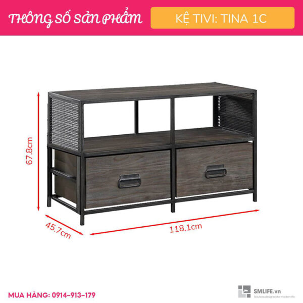 Kệ tivi gỗ decor sang trọng Tina 1C | SMLIFE.vn