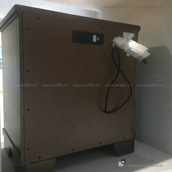 Tủ đầu giường gỗ dương verneer gỗ anh đào tân cố điển Bailey | SMLIFE.vn