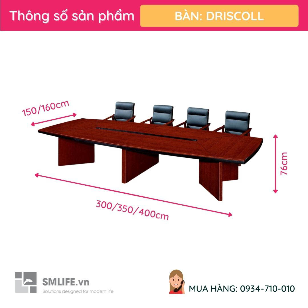 ban hop cao cap 3m 4m driscoll smlifevn 6 Bàn họp cao cấp 3m - 4m Driscoll | SMLIFE.vn