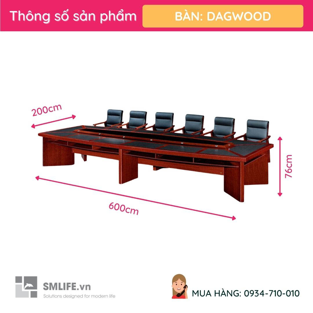 ban hop van phong cao cap 6m dagwood smlifevn 5 Bàn họp văn phòng cao cấp 6m Dagwood | SMLIFE.vn