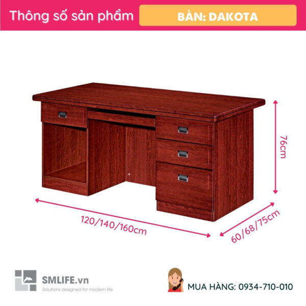 Bàn làm việc nhân viên văn phòng nhiều size Dakota | SMLIFE.vn