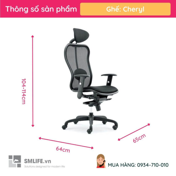 Ghế trưởng phòng hiện đại kết cấu ghế cao cấp Cheryl | SMLIFE.vn