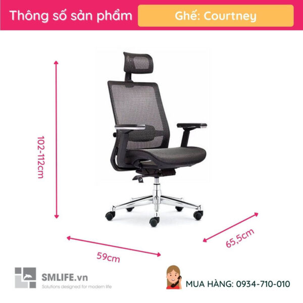 Ghế trưởng phòng hiện đại kết cấu ghế cao cấp Courtneys | SMLIFE.vn