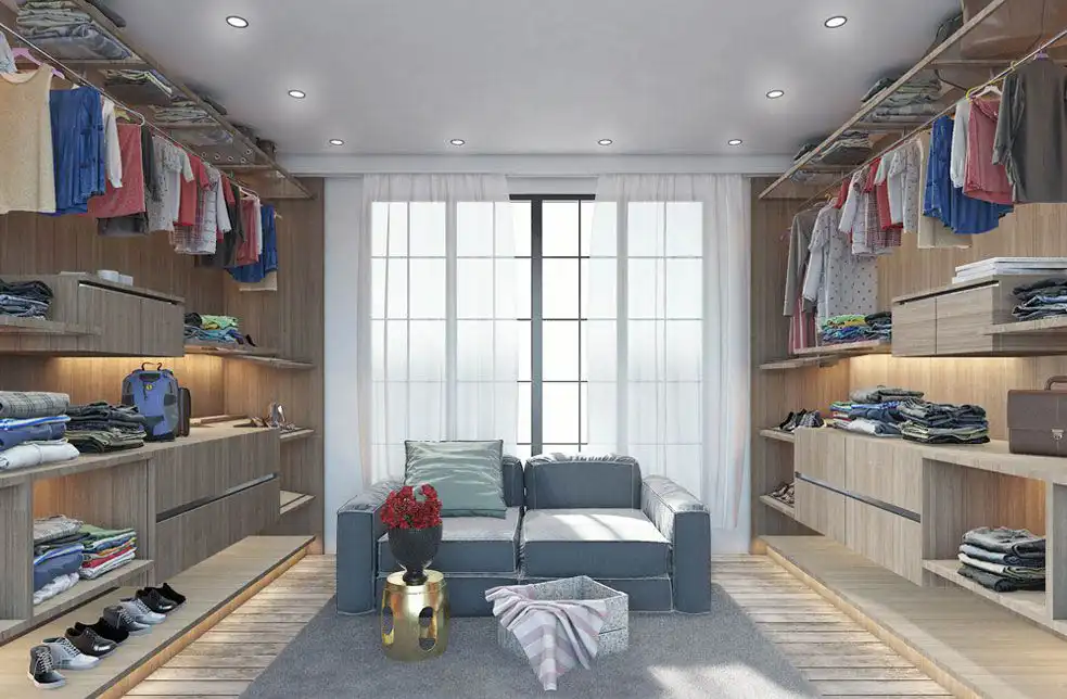 Tủ quần áo không gian mở phù hợp cho không gian vừa rộng rãi riêng tư vừa có tính thẩm mỹ | SMLIFE.vn
