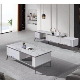 Combo bàn sofa kệ tivi gỗ mặt đá nhập khẩu cao cấp Tevy Calantha | SMLIFE.vn