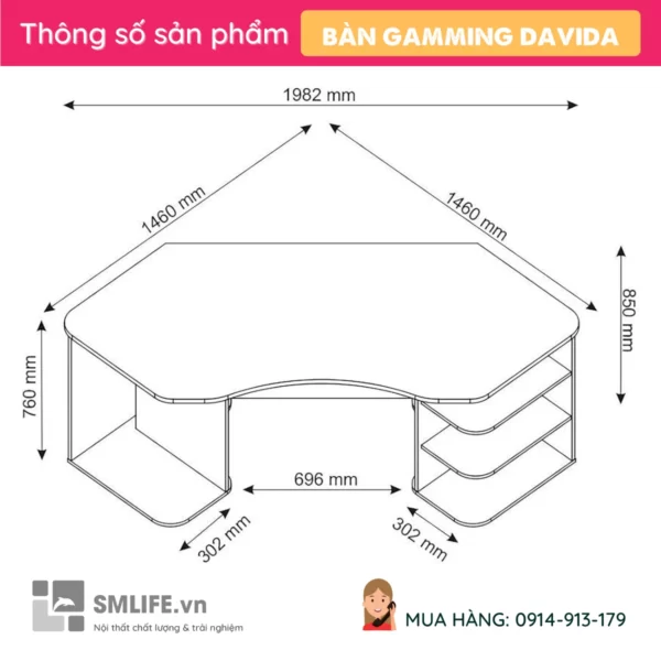 Bàn đa năng cho game thủ và streamer Davida (2)