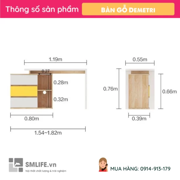 Bàn làm việc chữ L độc đáo Demetri (2)